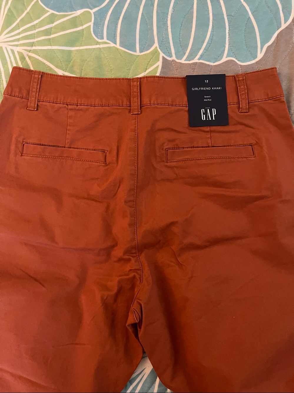 NWT Gap Girlfriend Khakis in a burnt orange Sz 12 - Picture 7 of 14